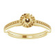 Halo Style Ring Mounting in 14 Karat Yellow Gold for Round Stone