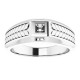 Accented Ring Mounting in 14 Karat White Gold for Round Stone