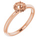 Accented Engagement Ring Mounting in 14 Karat Rose Gold for Round Stone