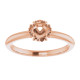 Accented Engagement Ring Mounting in 14 Karat Rose Gold for Round Stone