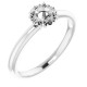 Accented Engagement Ring Mounting in 14 Karat White Gold for Round Stone