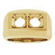 Two Stone Ring Mounting in 14 Karat Yellow Gold for Round Stone