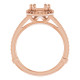 Halo Style Engagement Ring Mounting in 14 Karat Rose Gold for Emerald Stone