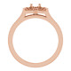 Floral Inspired Halo Style Engagement Ring Mounting in 10 Karat Rose Gold for Round Stone