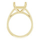 Accented Engagement Ring Mounting in 14 Karat Yellow Gold for Square Stone