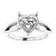 Solitaire Ring Mounting in 10 Karat White Gold for Heart shape Stone