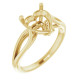 Solitaire Ring Mounting in 10 Karat Yellow Gold for Heart shape Stone