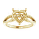 Solitaire Ring Mounting in 10 Karat Yellow Gold for Heart shape Stone