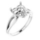 Solitaire Ring Mounting in 14 Karat White Gold for Heart shape Stone
