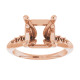 Accented Ring Mounting in 10 Karat Rose Gold for Asscher Stone