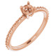 Engagement Ring Mounting in 10 Karat Rose Gold for Round Stone