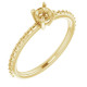 Engagement Ring Mounting in 14 Karat Yellow Gold for Round Stone