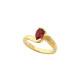 Bypass Ring Mounting in 18 Karat Yellow Gold for Pear Stone
