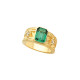 Bezel Set Milgrain Ring Mounting in 18 Karat Yellow Gold for Emerald cut Stone