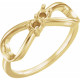 Family Infinity Inspired Ring Mounting in 14 Karat Yellow Gold for Round Stone