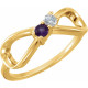 Family Infinity Inspired Ring Mounting in 14 Karat Yellow Gold for Round Stone