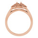 Double Halo Style Engagement Ring Mounting in 10 Karat Rose Gold for Round Stone