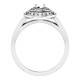 Double Halo Style Engagement Ring Mounting in 10 Karat White Gold for Round Stone