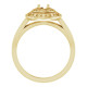 Double Halo Style Engagement Ring Mounting in 10 Karat Yellow Gold for Round Stone