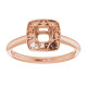 Vintage Inspired Halo Style Engagement Ring Mounting in 10 Karat Rose Gold for Round Stone