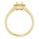 Vintage Inspired Halo Style Engagement Ring Mounting in 14 Karat Yellow Gold for Round Stone