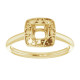 Vintage Inspired Halo Style Engagement Ring Mounting in 18 Karat Yellow Gold for Round Stone