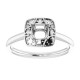 Vintage Inspired Halo Style Engagement Ring Mounting in 18 Karat White Gold for Round Stone