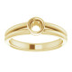 Bezel Set Solitaire Engagement Ring Mounting in 14 Karat Yellow Gold for Round Stone