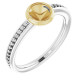 Bezel Set Accented Ring Mounting in 14 Karat White/Yellow Gold for Round Stone