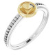 Bezel Set Accented Ring Mounting in 10 Karat White/Yellow Gold for Round Stone