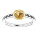 Bezel Set Accented Ring Mounting in 18 Karat White/Yellow Gold for Round Stone