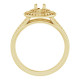 Double Halo Style Engagement Ring Mounting in 18 Karat Yellow Gold for Round Stone