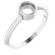 Rose Cut Stackable Ring Mounting in 18 Karat White Gold for Round Stone