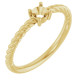 Rope Solitaire Ring Mounting in 18 Karat Yellow Gold for Round Stone