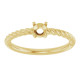Rope Solitaire Ring Mounting in 18 Karat Yellow Gold for Round Stone