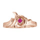Family Freeform Ring Mounting in 14 Karat Rose Gold for Round Stone.