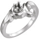 Family Freeform Ring Mounting in 18 Karat White Gold for Round Stone..