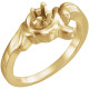 Family Freeform Ring Mounting in 18 Karat Yellow Gold for Round Stone..
