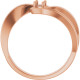 Family Bypass Ring Mounting in 18 Karat Rose Gold for Round Stone.