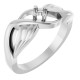 Family Criss Cross Ring Mounting in 18 Karat White Gold for Round Stone.