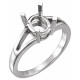 Solitaire Ring Mounting in 10 Karat White Gold for Oval Stone.