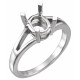 Solitaire Ring Mounting in 18 Karat White Gold for Oval Stone..