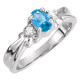 Accented Ring Mounting in 18 Karat White Gold for Oval Stone..