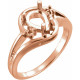 Accented Ring Mounting in 10 Karat Rose Gold for Pear shape Stone...