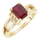 Accented Ring Mounting in 10 Karat Rose Gold for Emerald cut Stone..