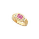 Bezel Set Ring Mounting in 14 Karat Rose Gold for Emerald cut Stone..