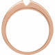 Channel Set Ring Mounting in 14 Karat Rose Gold for Square Stone.