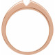 Channel Set Ring Mounting in 18 Karat Rose Gold for Square Stone.
