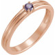 Family Stackable Ring Mounting in 18 Karat Rose Gold for Round Stone.