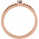 Family Stackable Ring Mounting in 18 Karat Rose Gold for Round Stone.